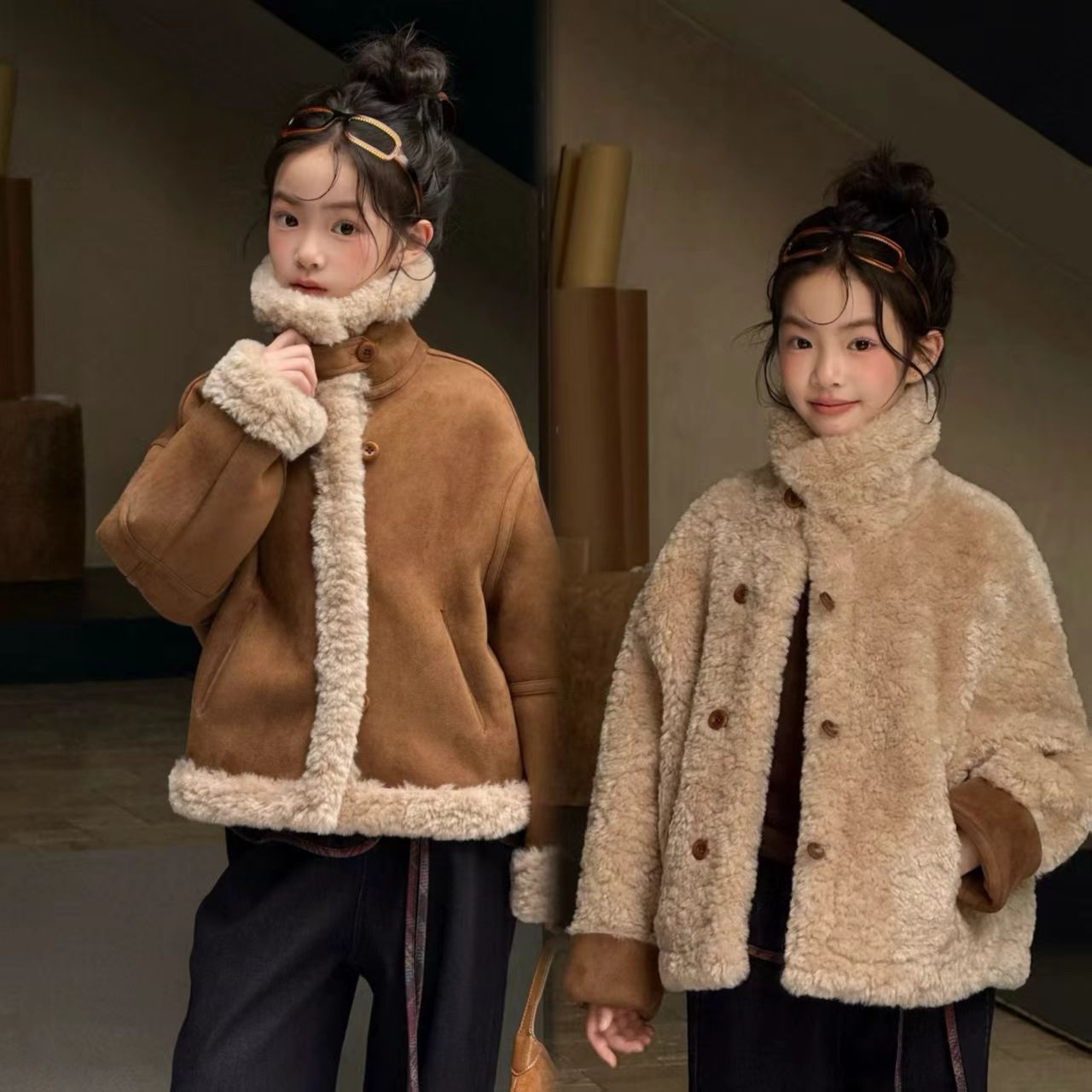 女童韩版秋冬季新款双面穿外套