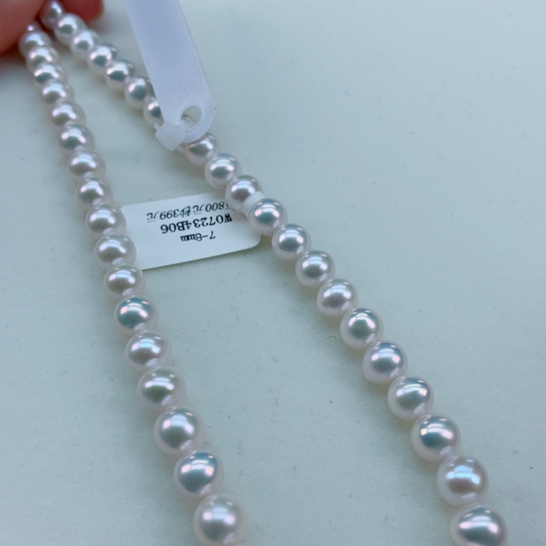 银S925镶嵌淡水珍珠7/8极强光炫彩几乎无暇