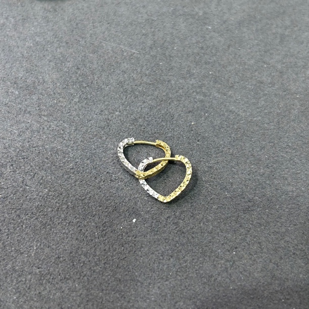 18K金爱心黄白耳扣