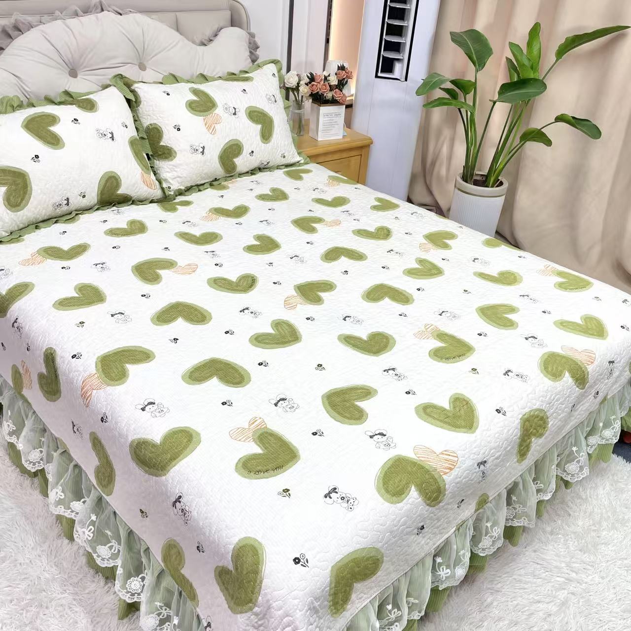 法式泡泡棉加大加厚床裙款床盖