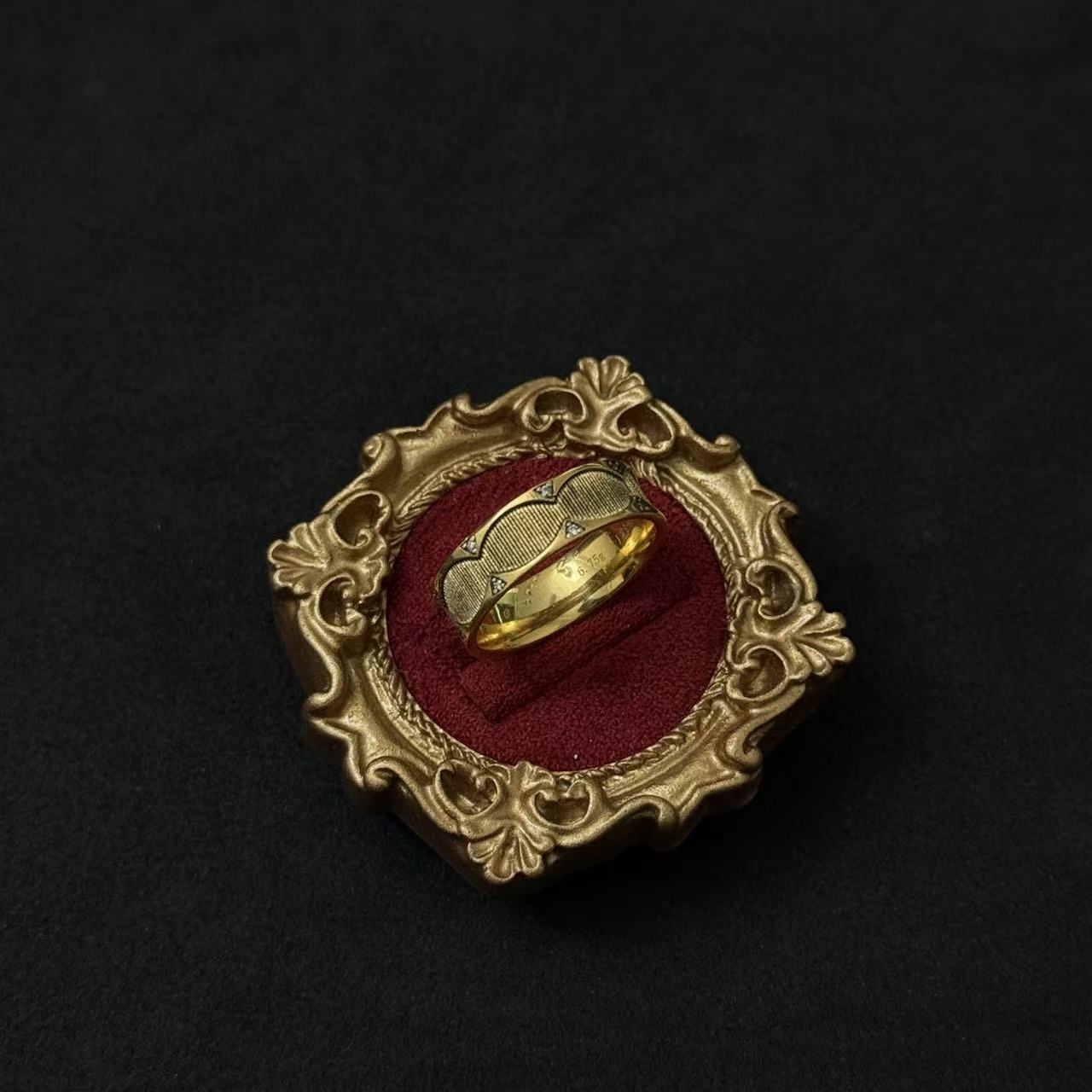 【足金999复古点钻戒指】黑金戒指#精品黑金工艺#轻奢时尚小众个性