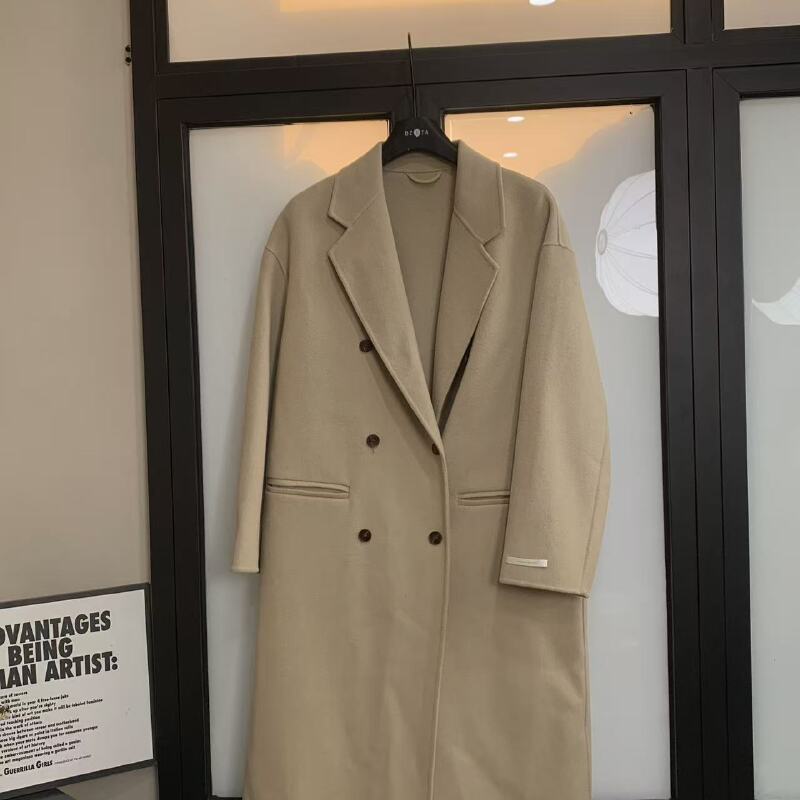 『雨美 Show』825221时尚米色双面大衣