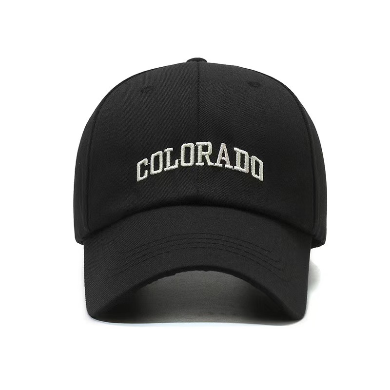 街头风黑色刺绣情侣男士鸭舌帽帽子运动帽春秋棒球帽