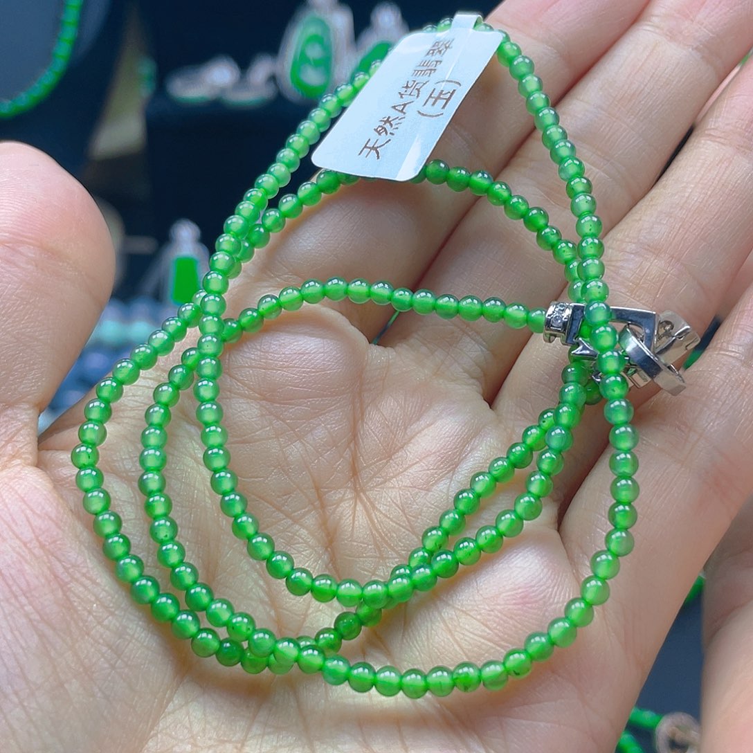 翡翠未镶嵌颈饰天然A货翡翠 冰阳绿3