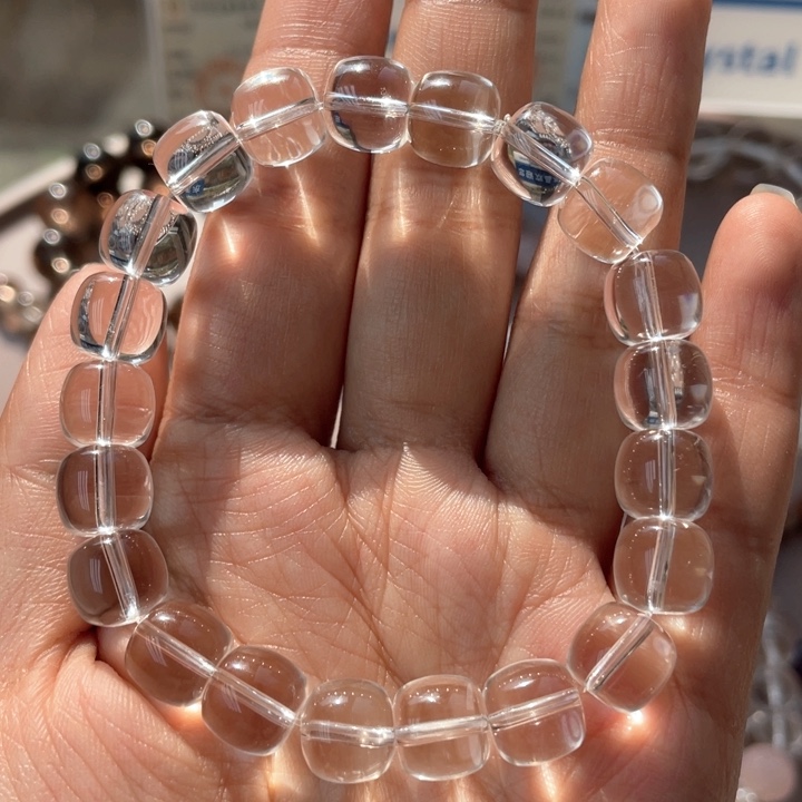 水晶手串未镶嵌纯净体白水晶双A