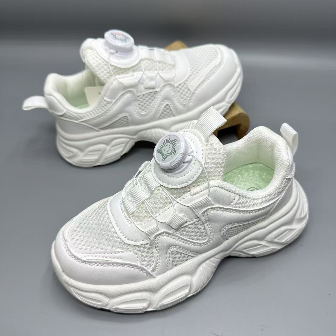 2061/2519/9001/6980儿童双网/皮面小白鞋男童女童休闲鞋百搭运动