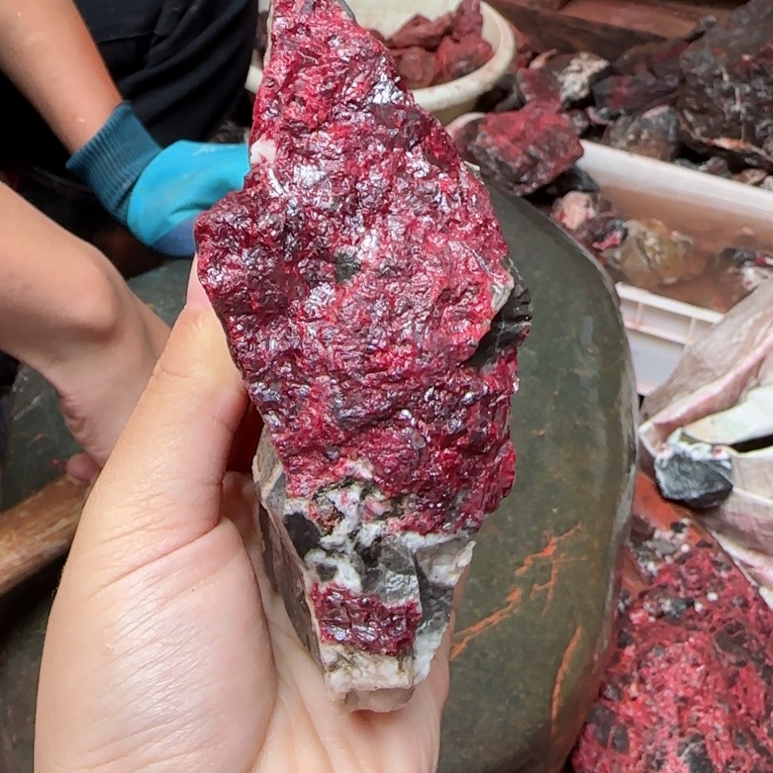 天然辰砂朱砂毛石头16