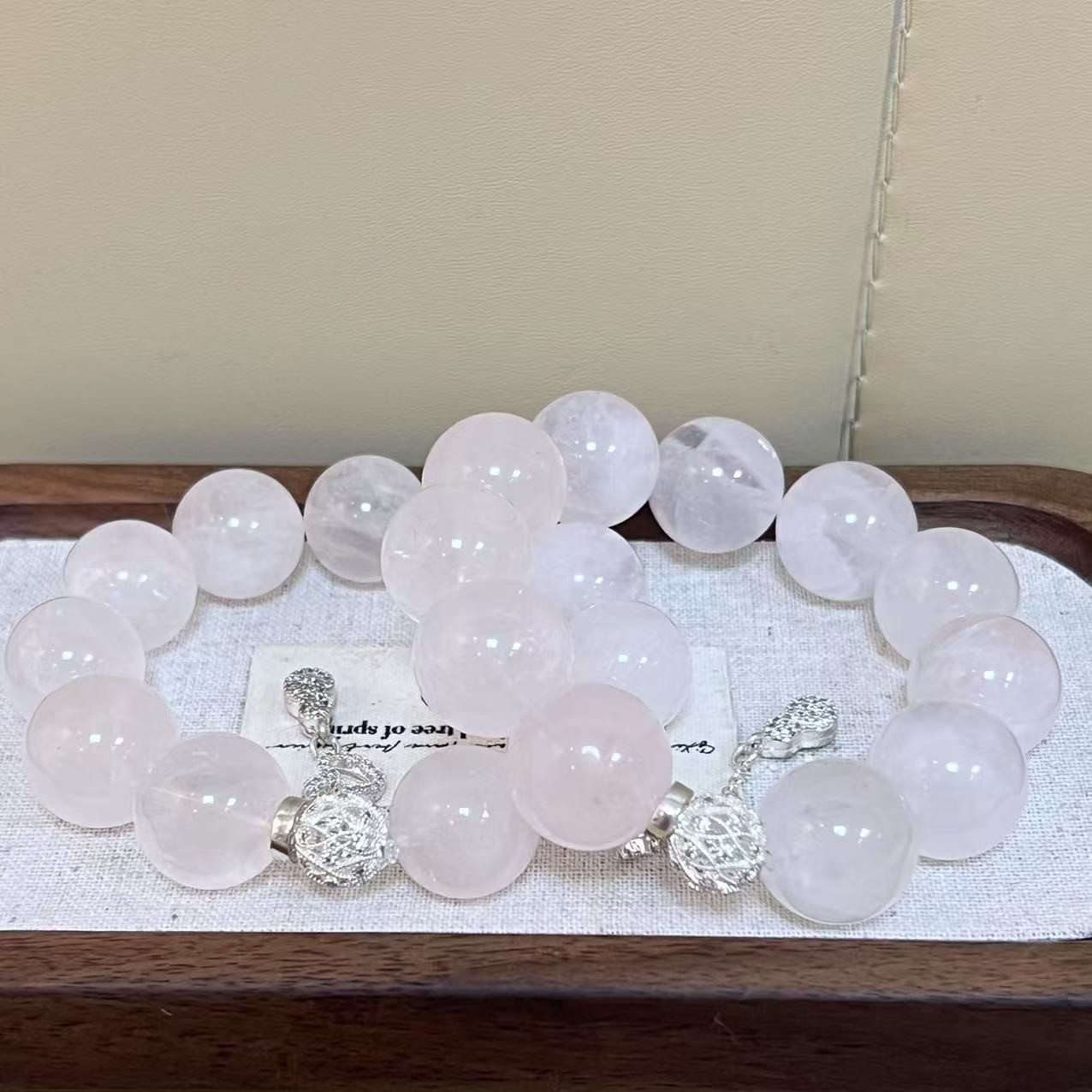 「元来直播间」4657   16-17mm冰橘粉 水晶手串多样性发其一