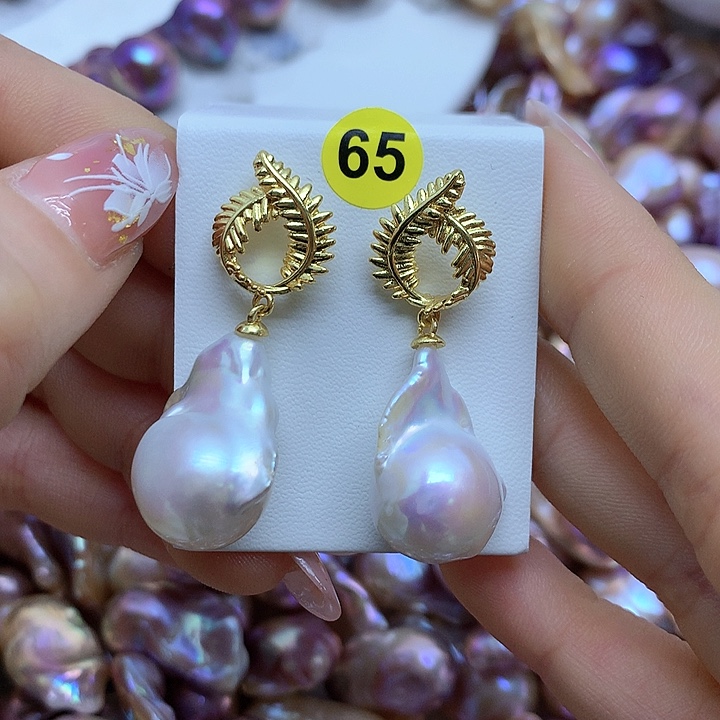 淡水珍珠耳饰银S925镶嵌