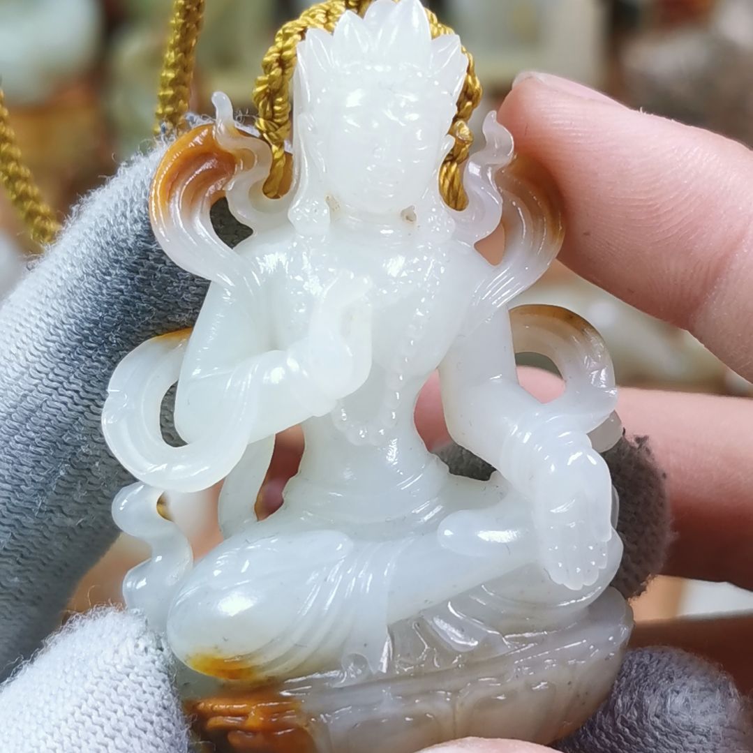 和田玉（糖玉）车挂未镶嵌用****7