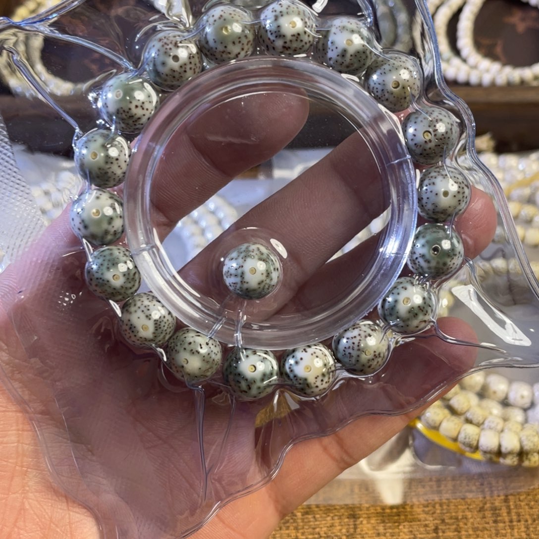 星月菩提吊坠卡12石玉料单圈圆珠细星