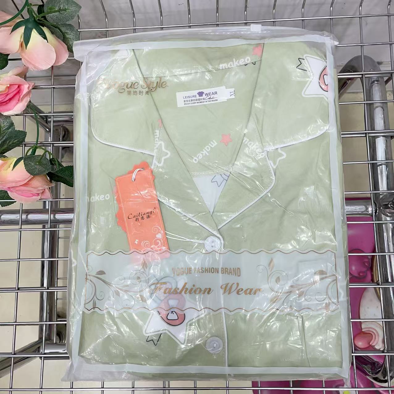 【淼淼妈】彩LQ女士开衫短袖家居服套装 071