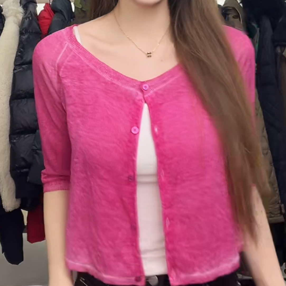 99新 MaxMara HZMaxmara粉色开衫Z532二手奢侈品