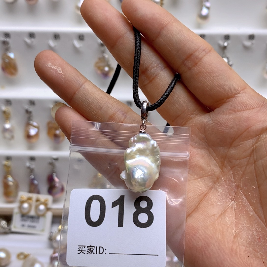 淡水珍珠颈饰银S925镶嵌18