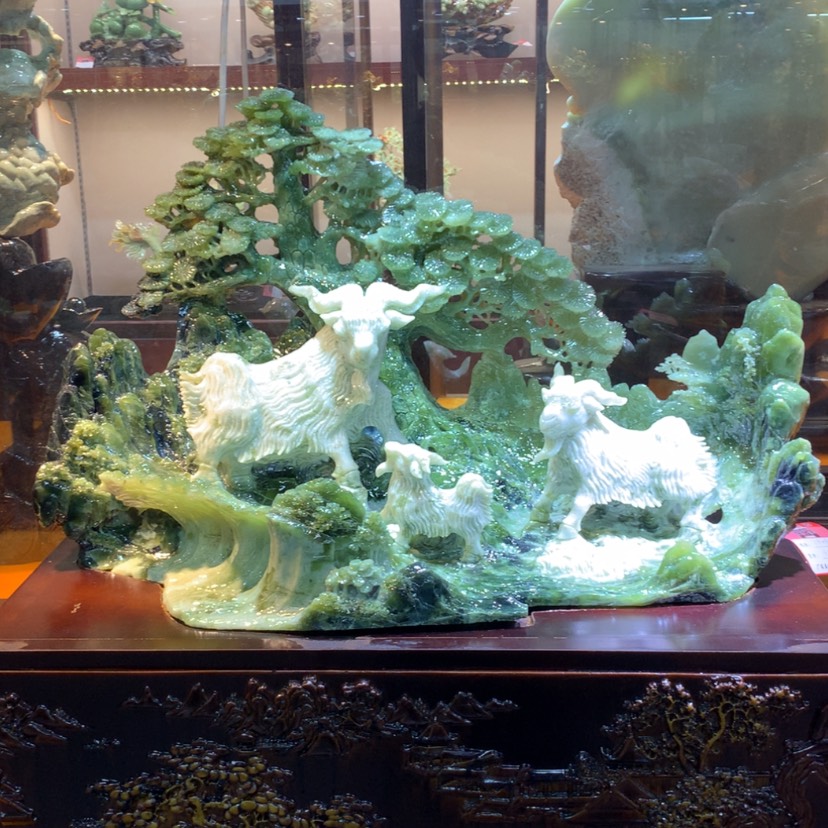 【闪购商品】蛇纹石玉摆件覆膜未镶嵌