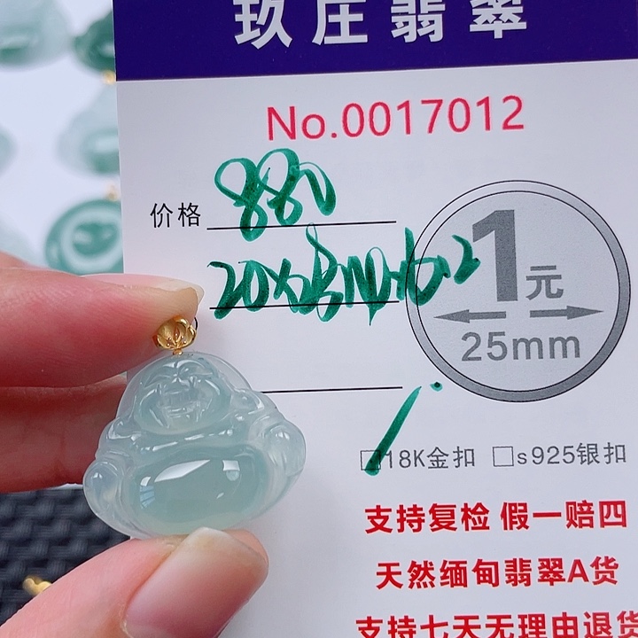 翡翠未镶嵌吊坠(不含链)