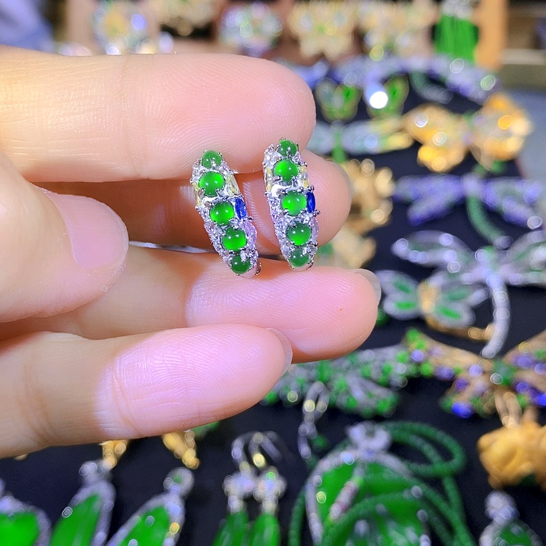 吊坠(不含链)银S925镶嵌翡翠