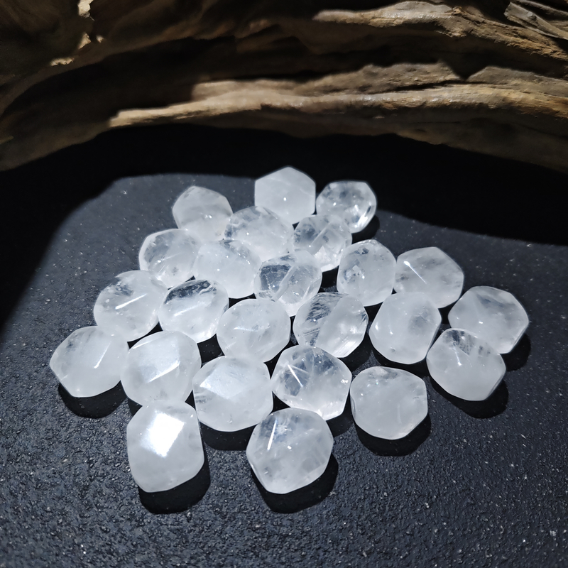 【黑胖珠宝】H1493 天然水晶棱切单珠多样性发其一