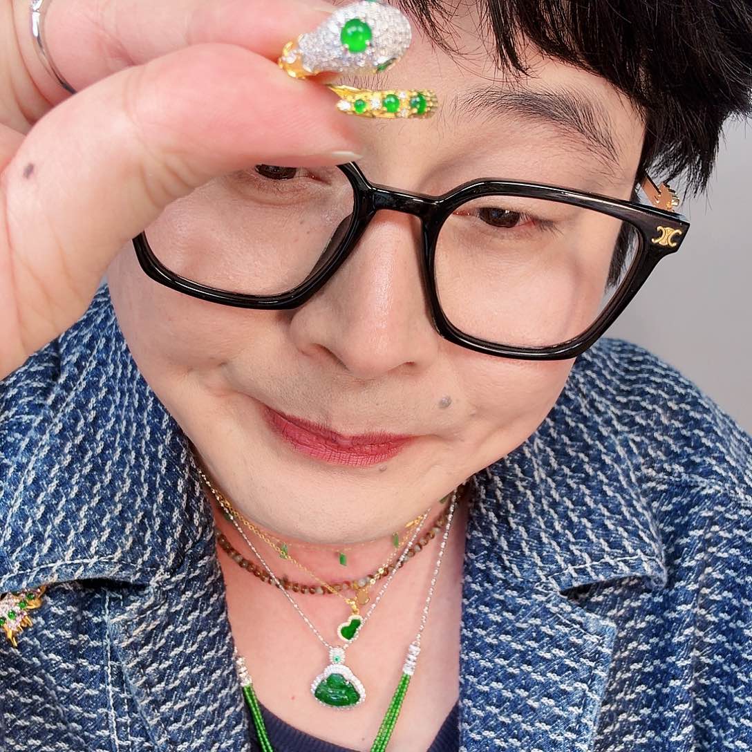 翡翠颈饰银S925镶嵌一个