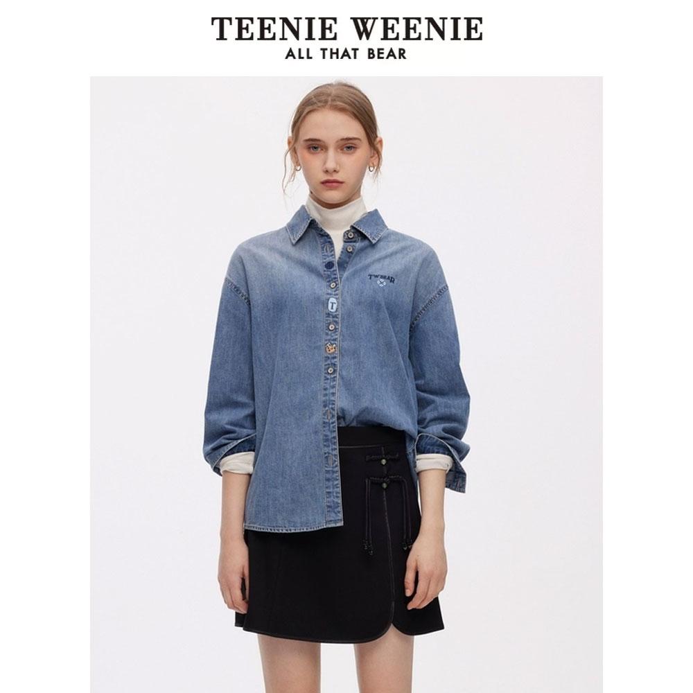 【达人专属】TeenieWeenie小熊25休闲蓝色牛仔衬衣0525