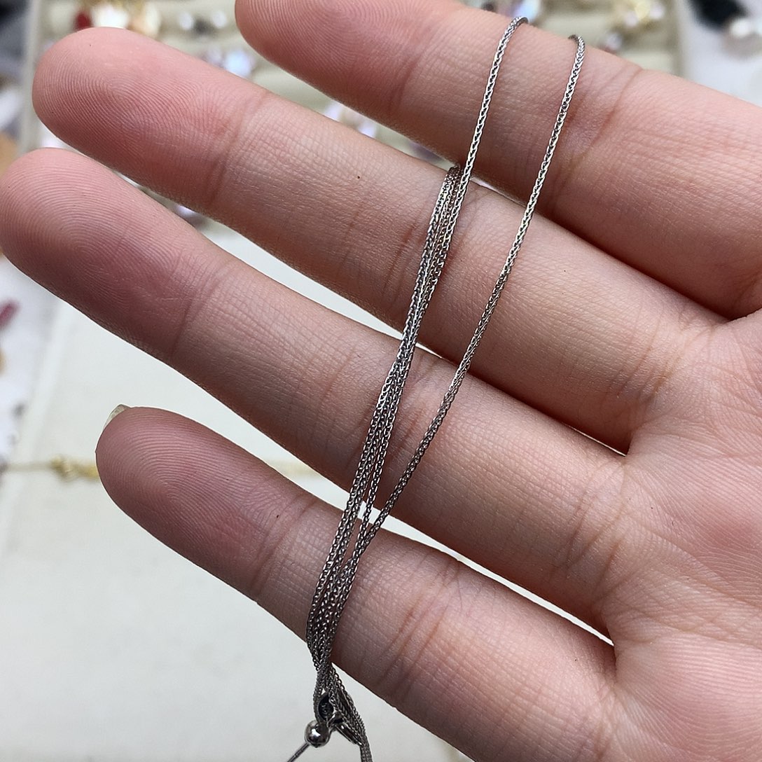 颈饰银S925镶嵌淡水珍珠金色肖邦链