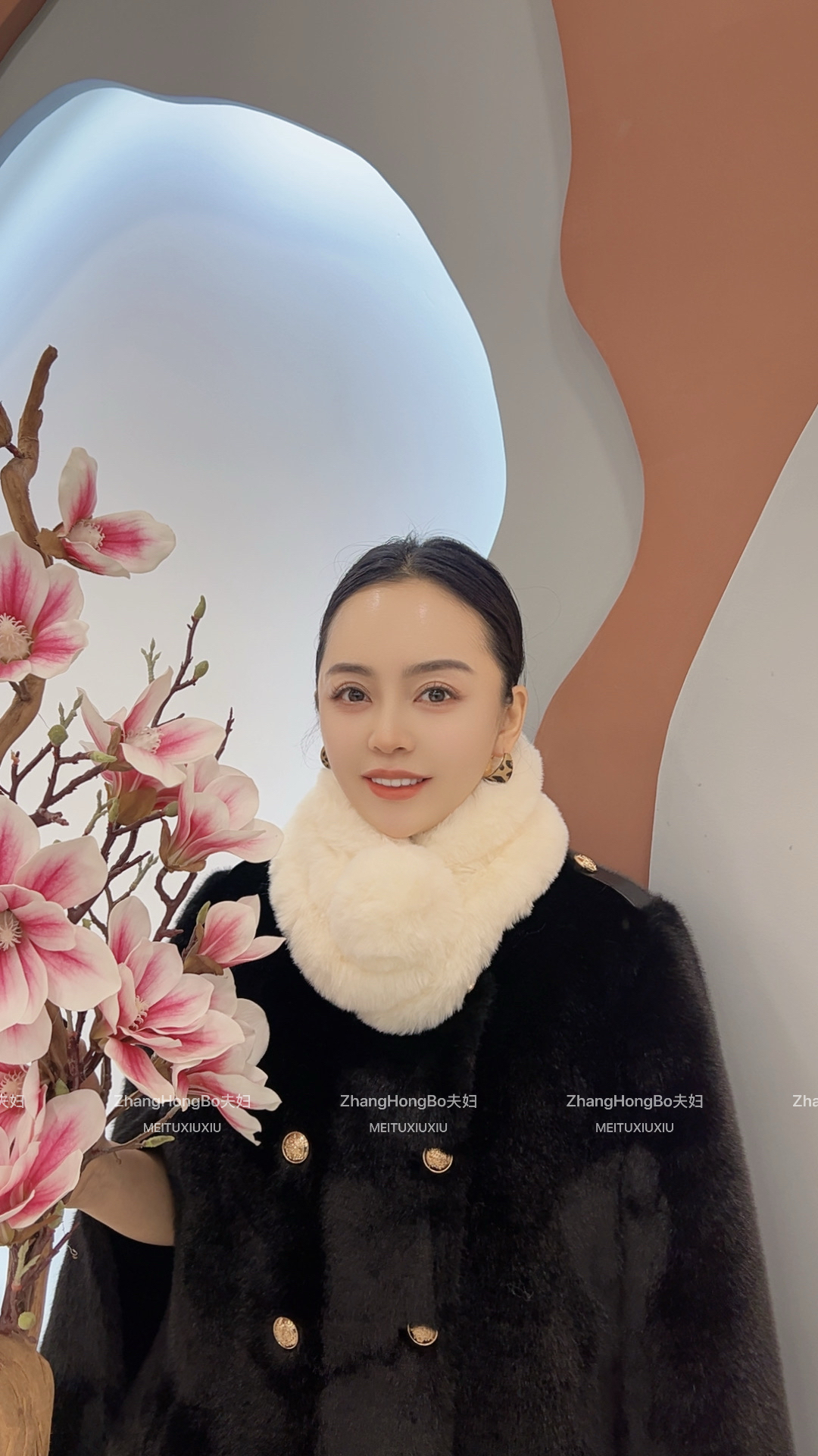 獭兔毛毛绒女冬季韩版百搭獭兔毛围巾围脖女秋冬保暖时尚百搭