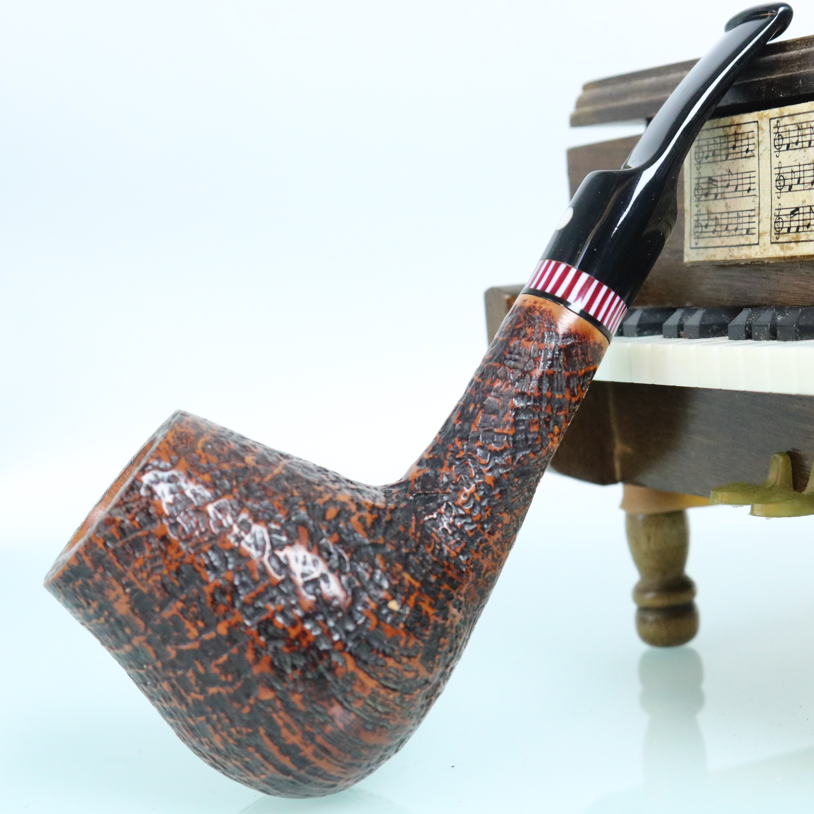 意大利阿梅里尼大师郁金香皮革饰面收藏手工石楠木烟斗