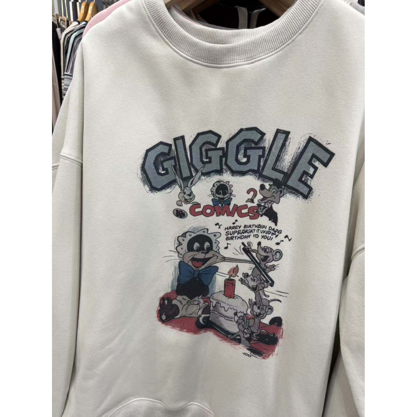 【主播推荐】女士字母动物印花圆领长袖T恤85013