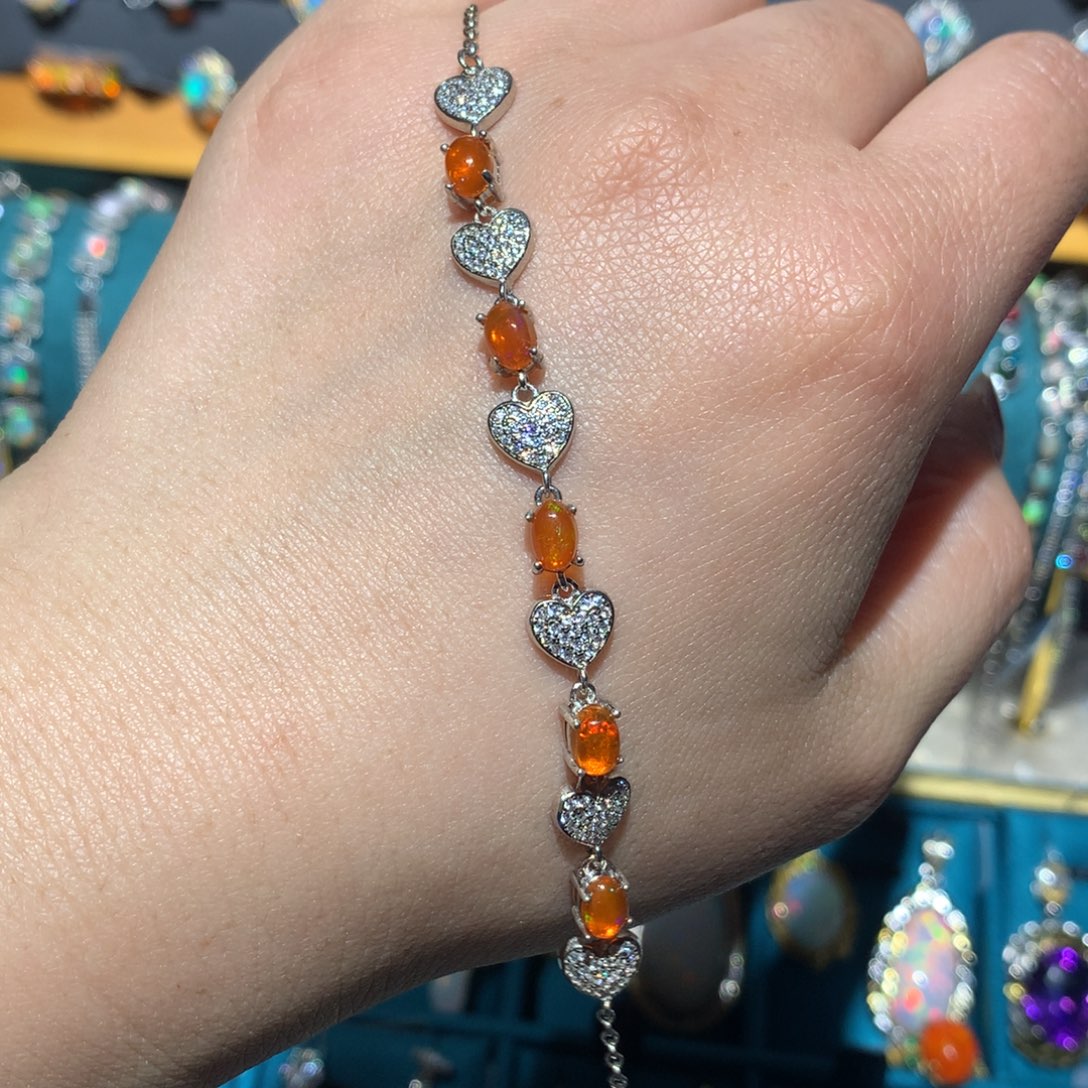 欧泊福利手链银S925镶嵌