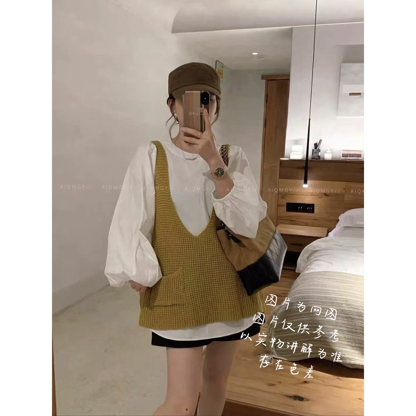 【大白莎家】大码女装韩版早秋时尚减龄圆领泡泡袖衬衫秋款女装胖mm