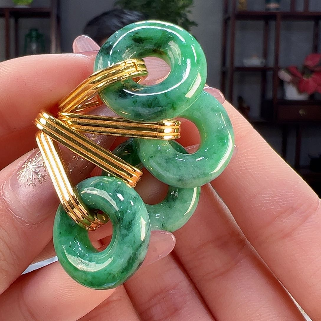 翡翠耳饰银S925镶嵌多样性发货一副