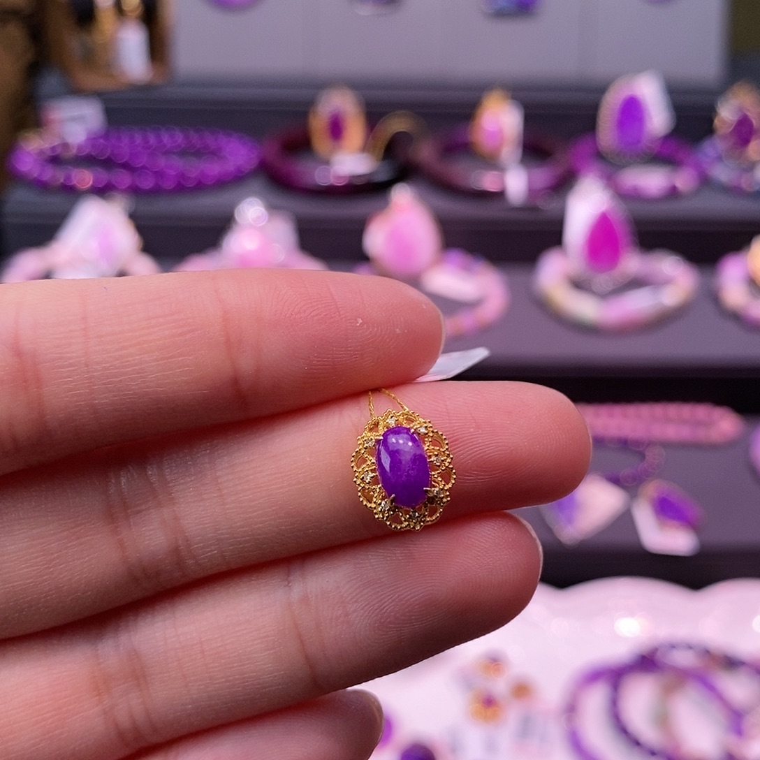 苏纪石（舒俱来）18K金镶嵌吊坠(不含链)