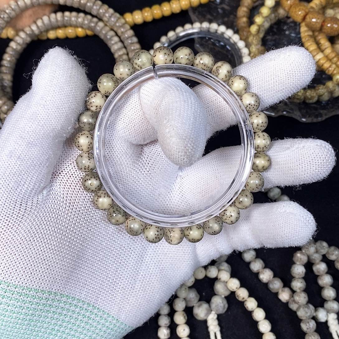 星月菩提吊坠大留白圆珠单圈8*8糯冰料