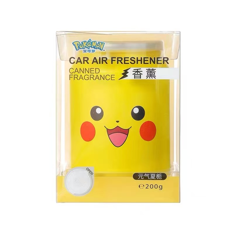 宝可梦皮卡丘铝罐车载香薰胖丁固体持久汽车香氛