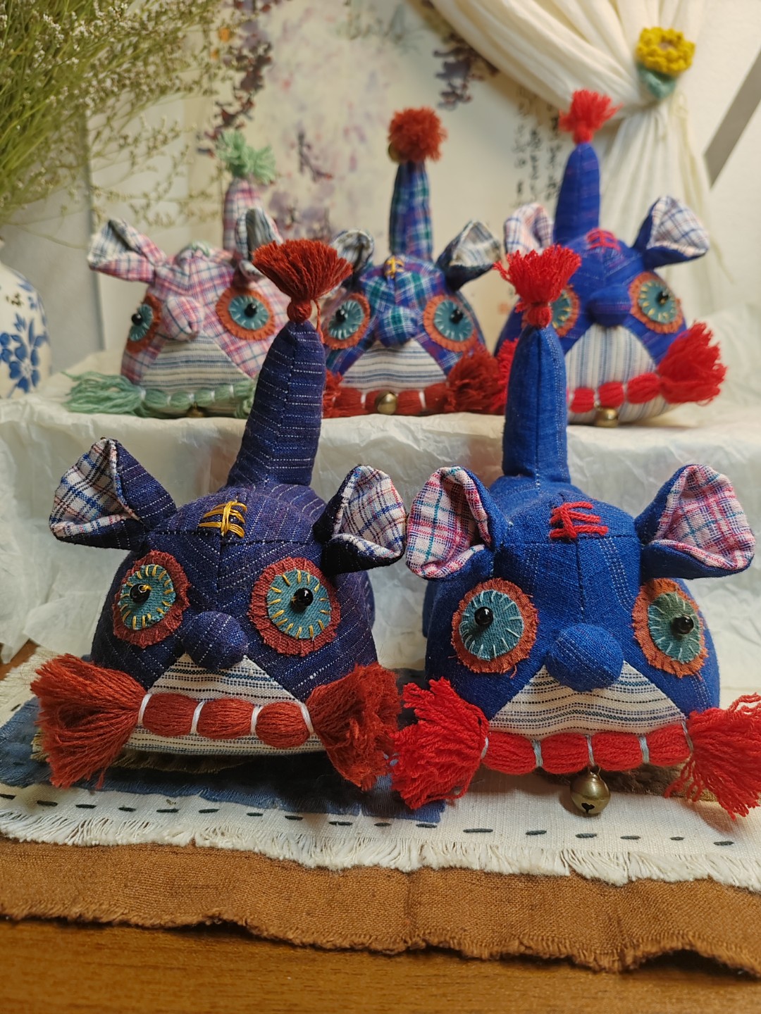 非遗民间手工艺品老粗布老虎玩偶传统新生儿乔迁生日祝福礼物摆件