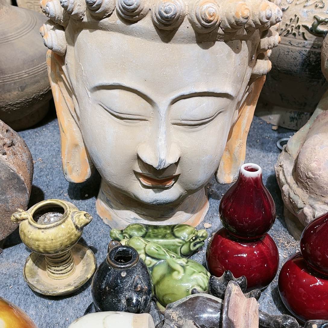 弘****）瓦当摆件茶台的一大