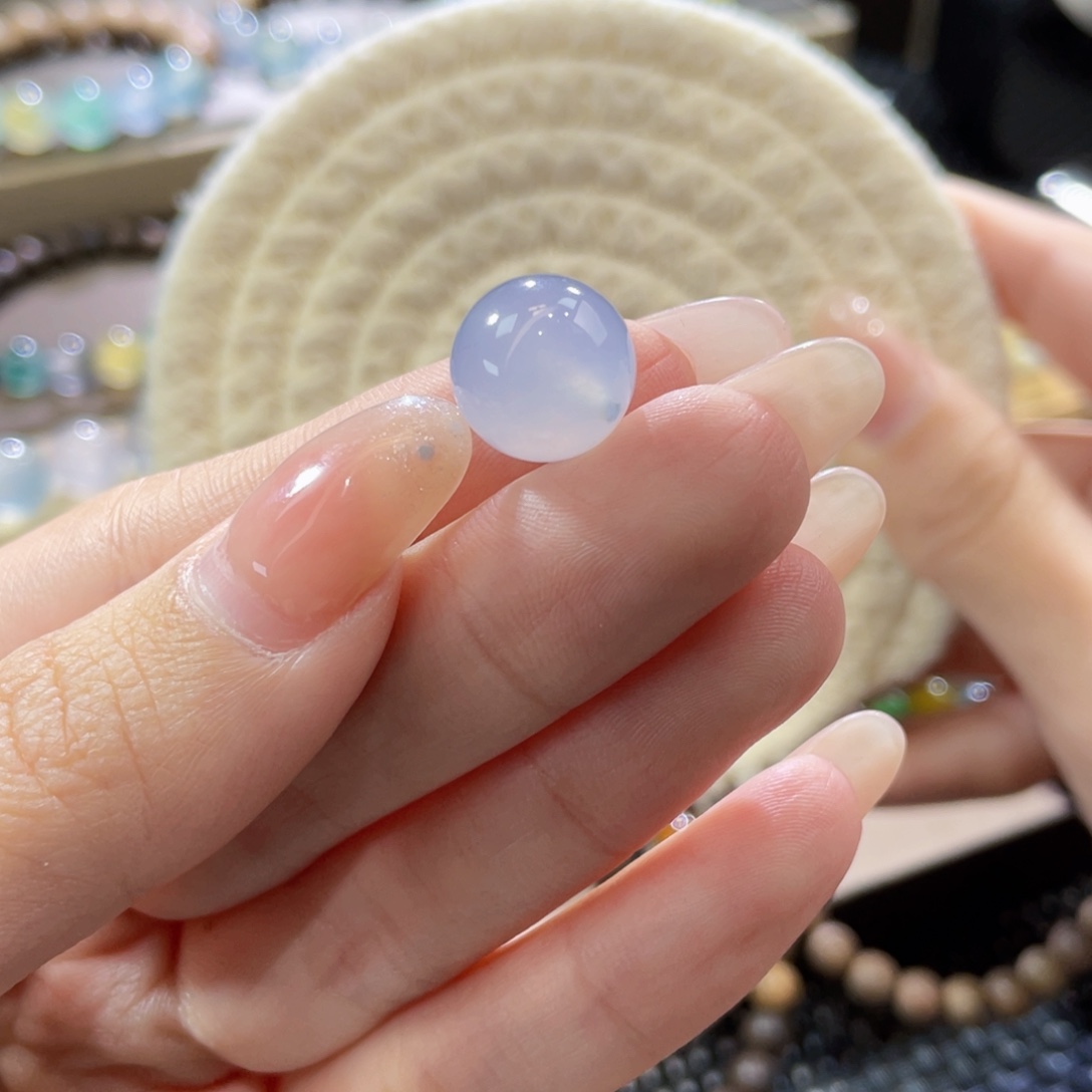 翡翠未镶嵌手链卡12.5粉紫