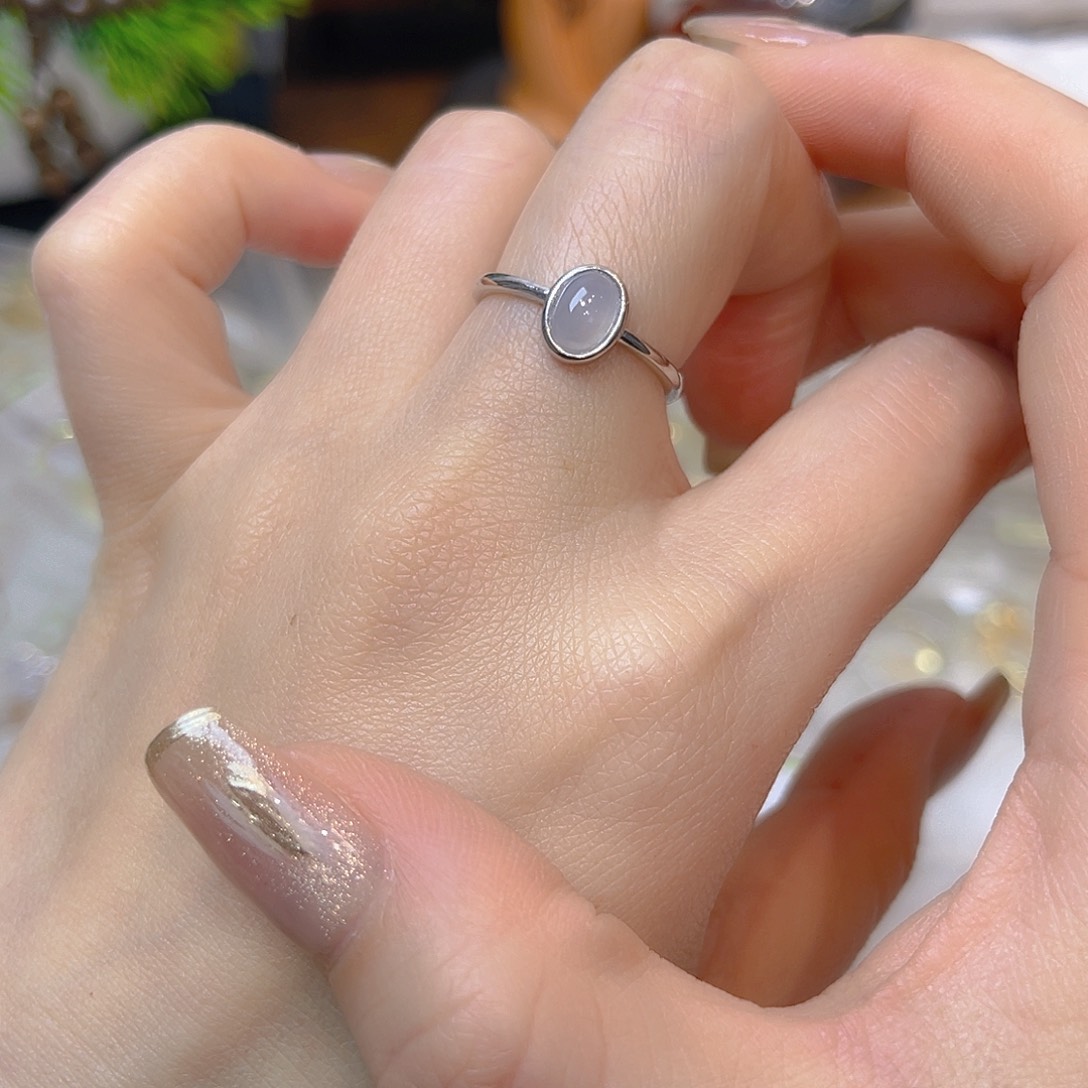 翡翠银S925镶嵌戒指