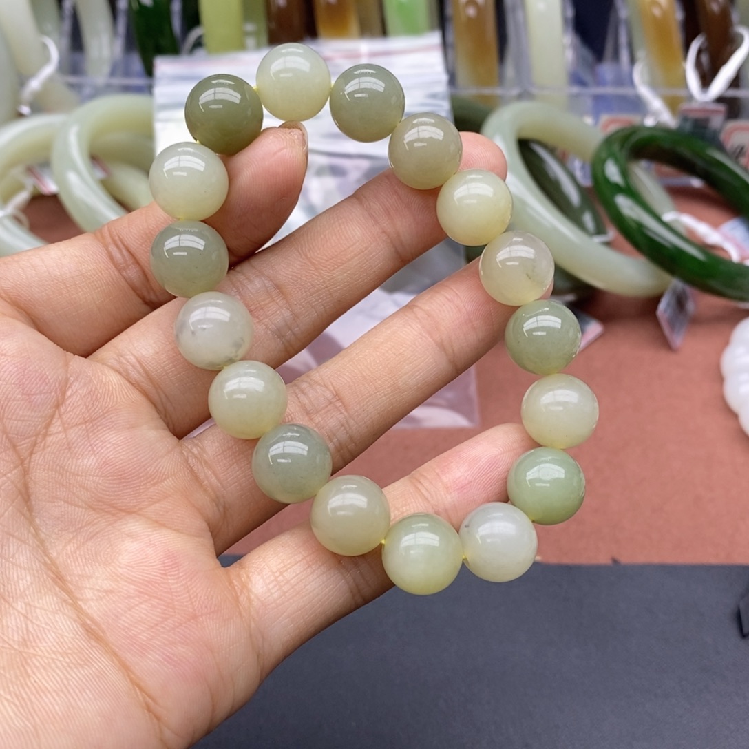 和田玉未镶嵌手串卡12