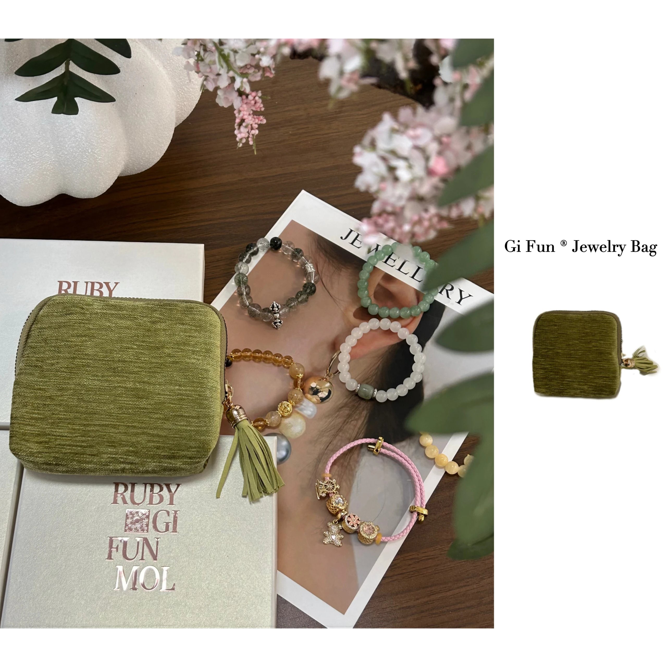 小满家饰品水晶收纳包包，珠珠单颗便携式首饰收纳包