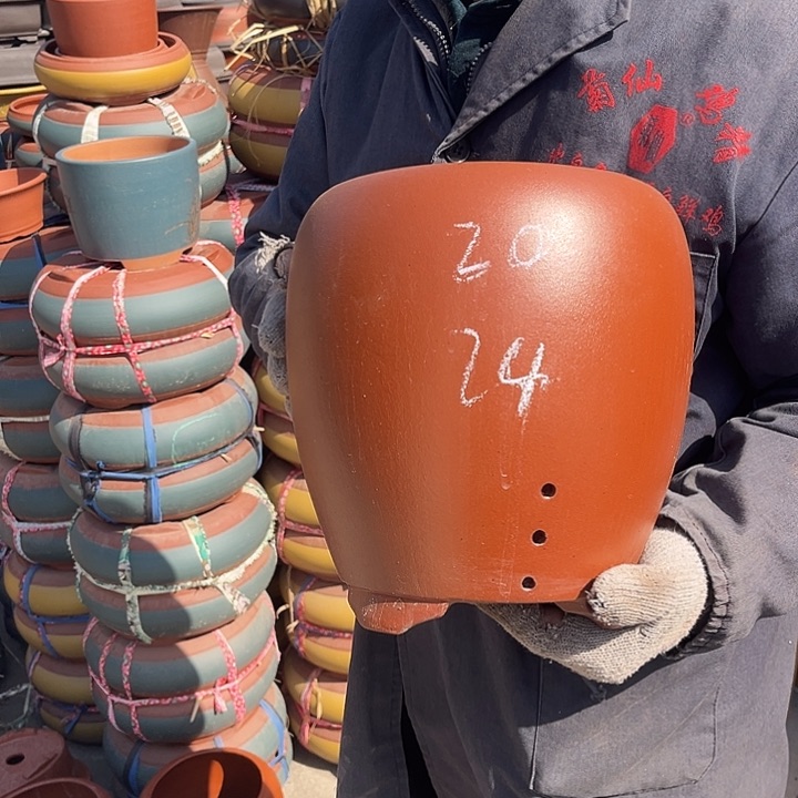 紫砂紫砂花盆和小