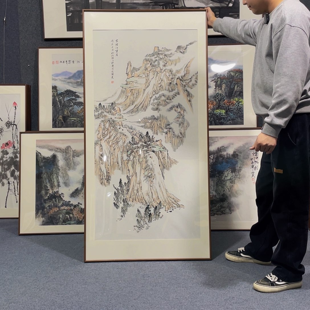 国画手绘作品带框