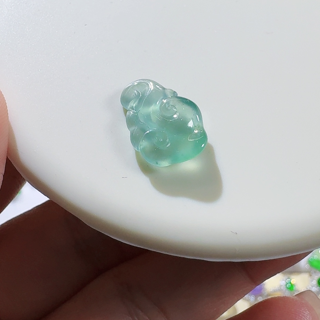 翡翠颈饰未镶嵌黑***灰裸石买断