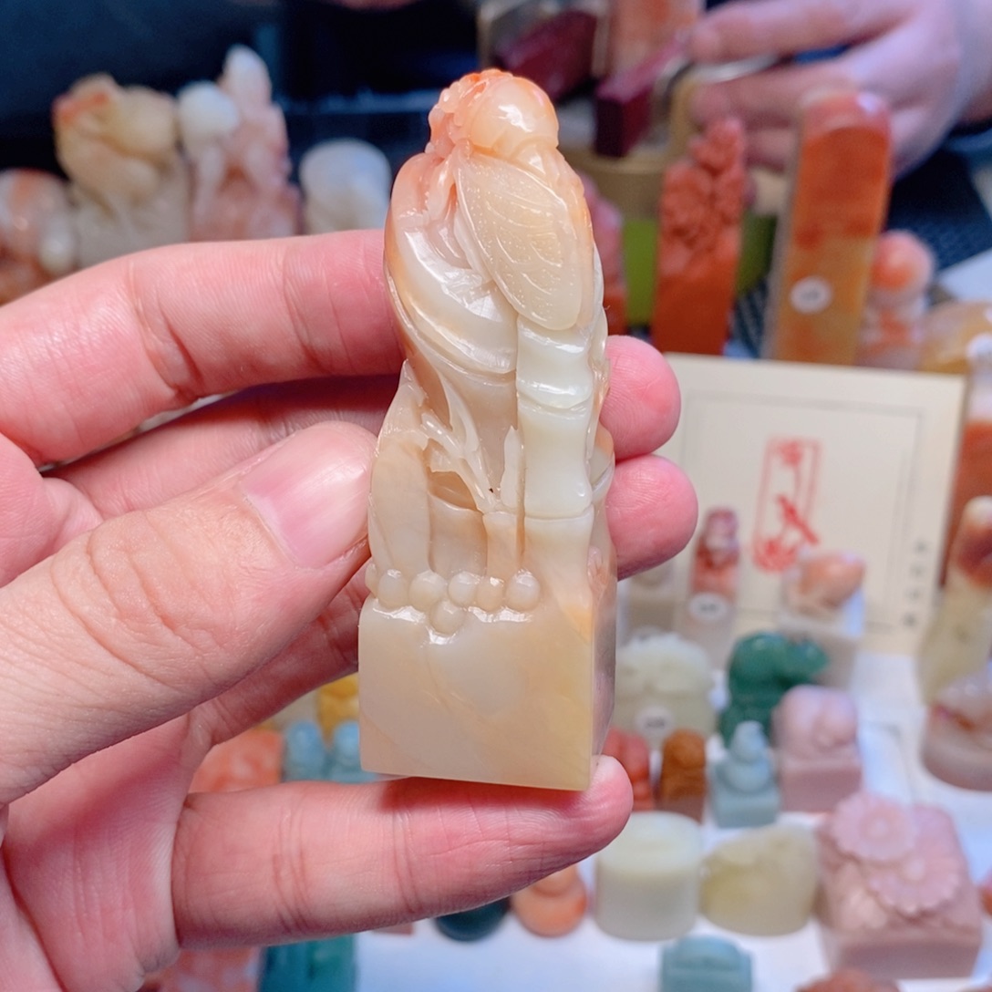 寿山石印石一鸣惊人手工篆刻