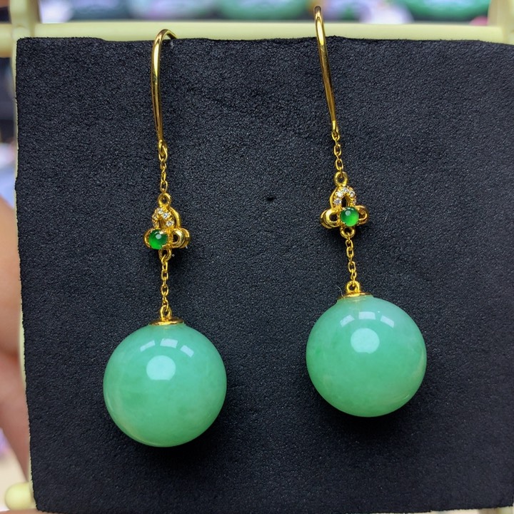 翡翠手链18K金镶嵌翡翠