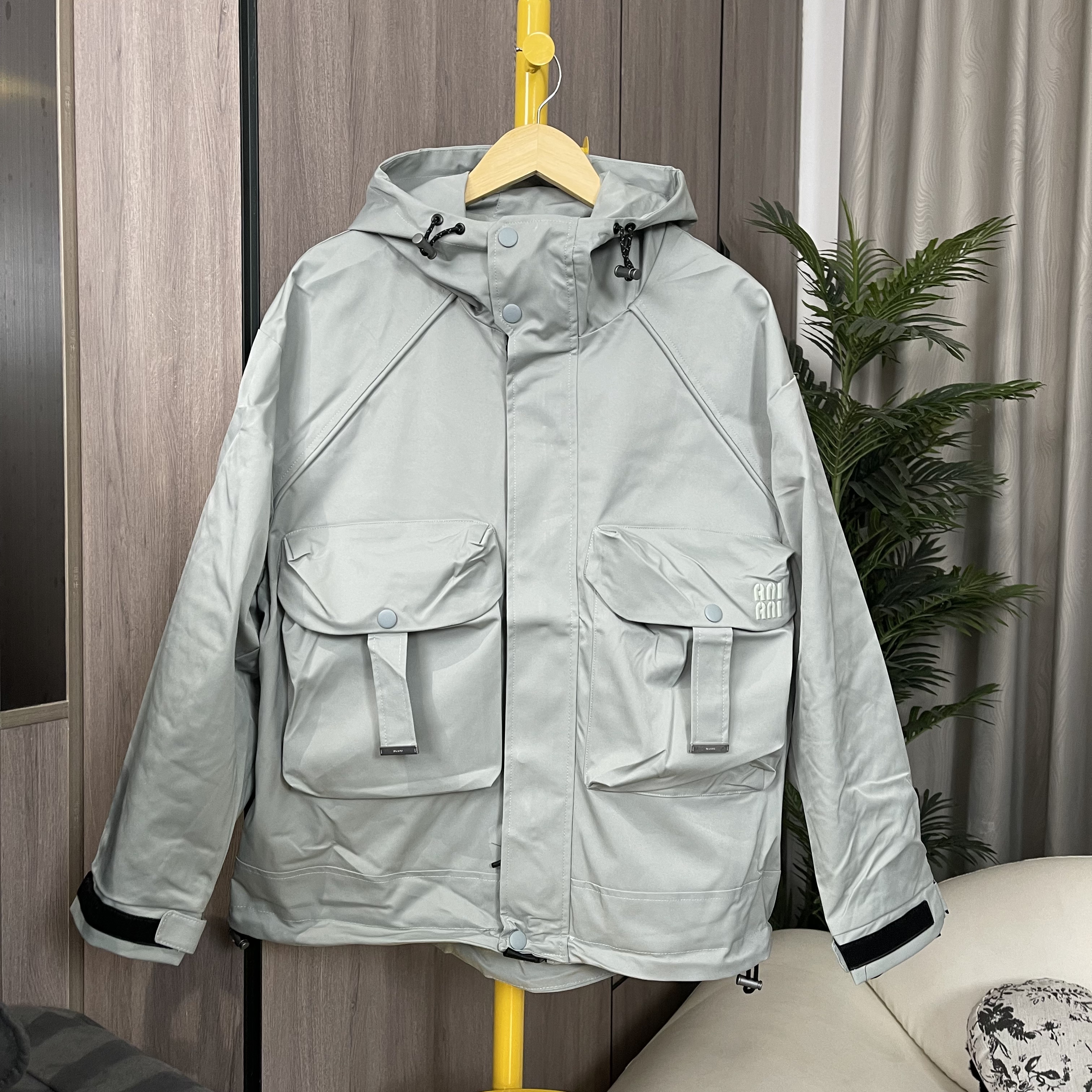 防风冲锋衣夹克百搭时尚带帽撞色宽松10631