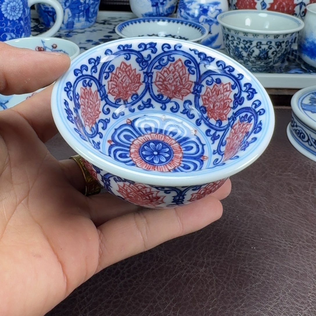 今***寒瓷片当代景德镇陶瓷手绘茶具