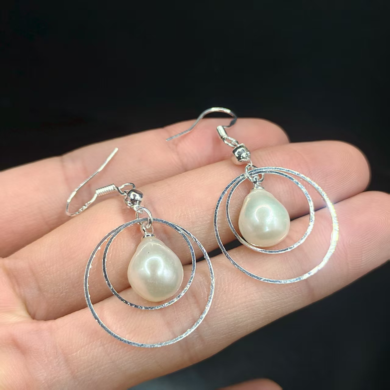 【龙龙严选】珍珠水滴耳钉M13【多样性发其一】约9mm