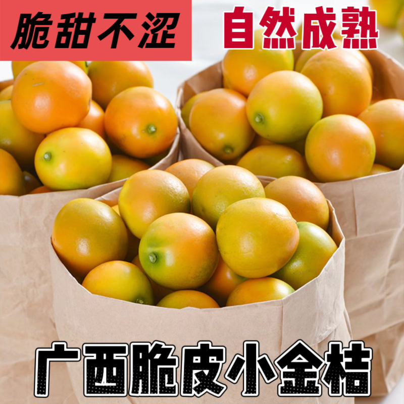 正宗广西融安脆皮金桔新鲜水果当季现摘纯甜滑皮金桔整箱包邮