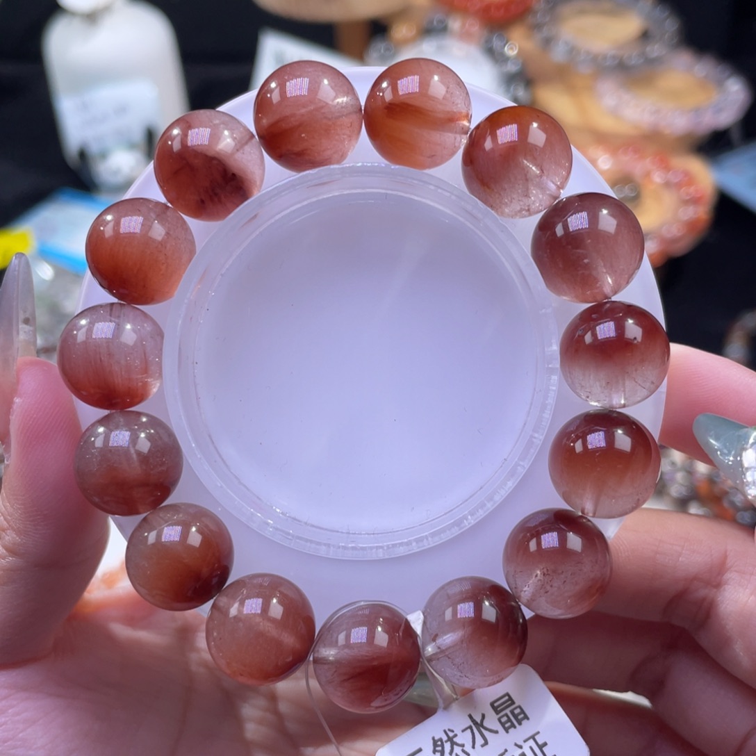 手串未镶嵌水晶半盆红兔毛